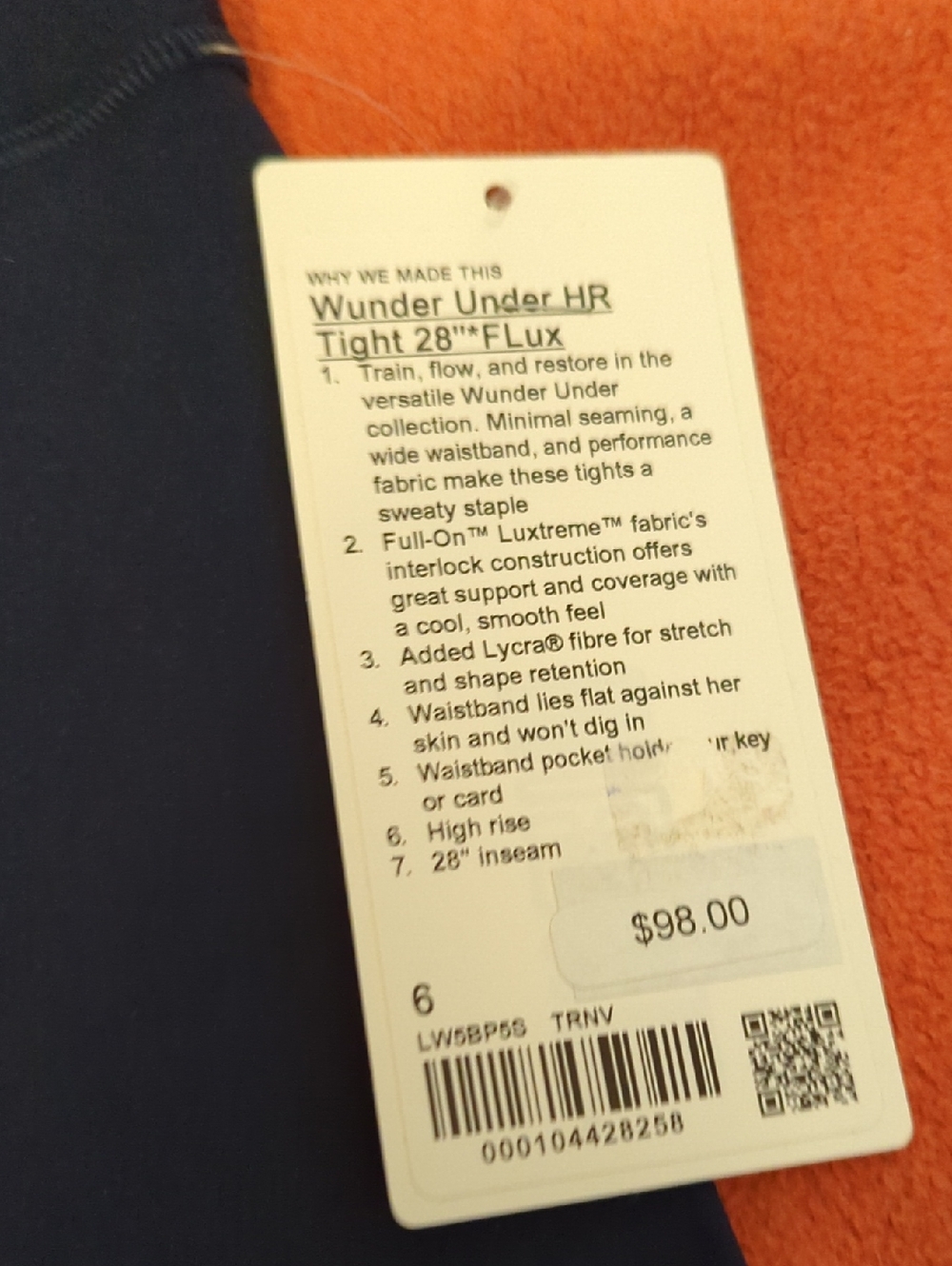 lululemon athletica True Navy Wunder under High-Rise 28" Leggings NWT - Picture 5 of 8